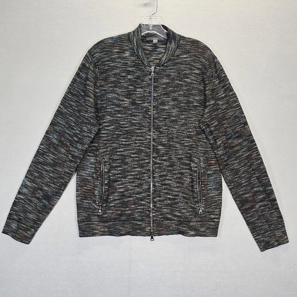 John Varvatos Collection Men's Sylvan Baseball Jacket Space Dyed Blue Topaz M - Picture 6 of 16